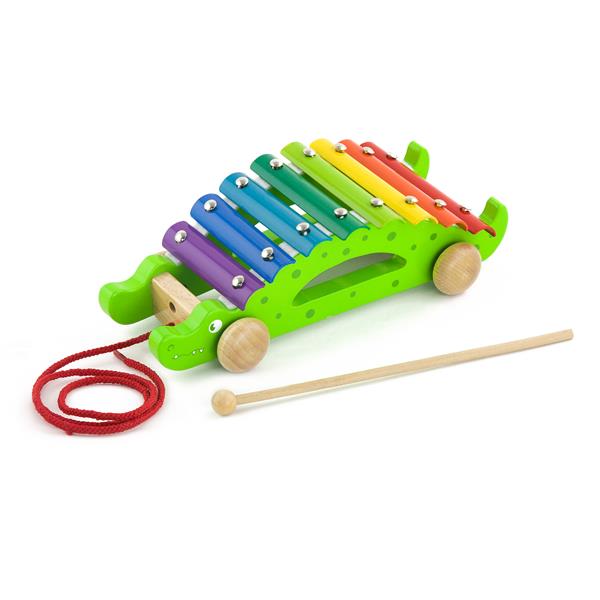 

Деревянный ксилофон-каталка Viga Toys Крокодил разноцветный