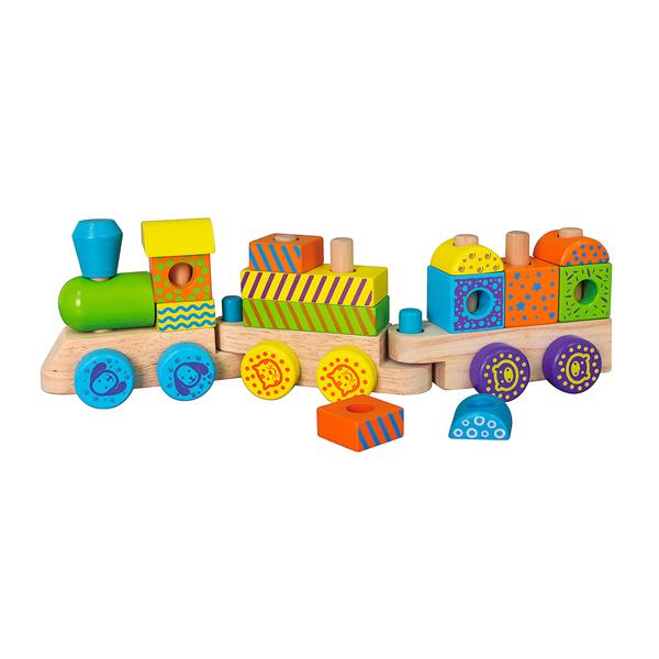 

Деревянный поезд Viga Toys Кубики разноцветный