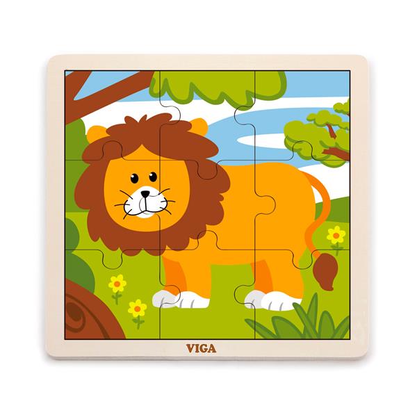 

Деревянный пазл Viga Toys Лев, 9 элементов