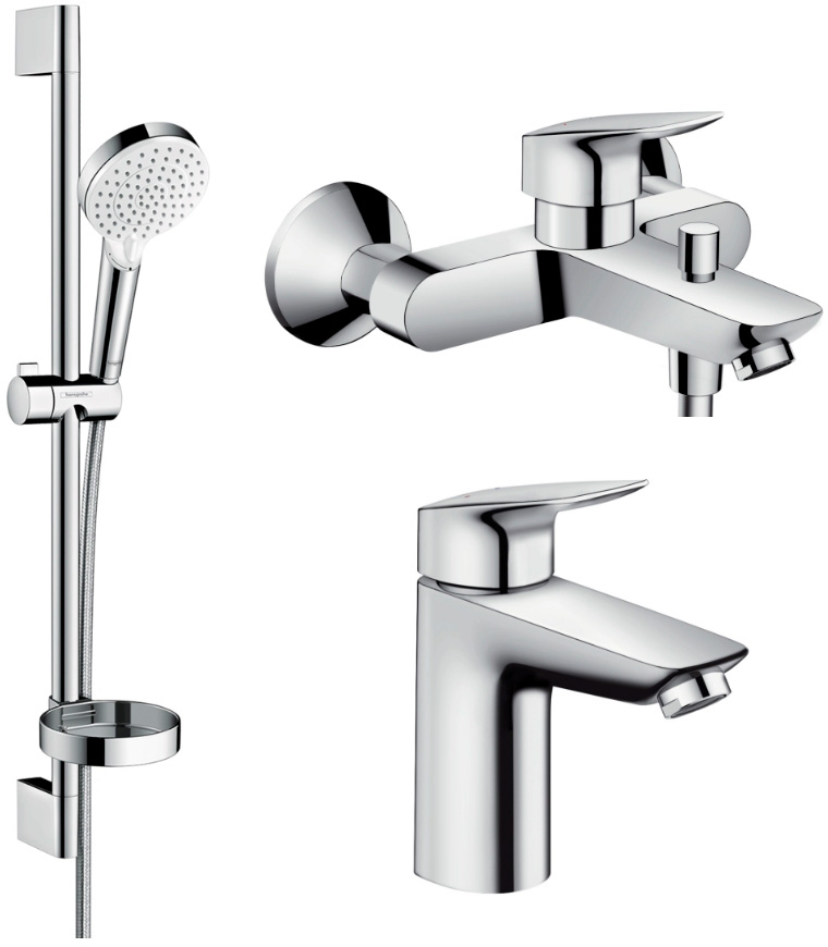 

Набор смесителей для ванны HANSGROHE Logis 1082019 (71100000+71400000+26553400) Хром