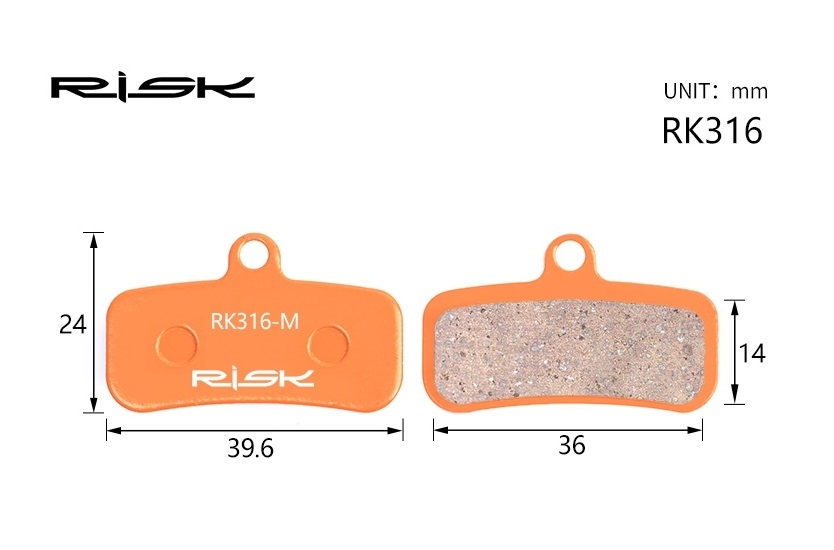 

Колодки тормозные полуметалл disc RISK RK316-S SAINT M810、M820、ZEE M640、TRP Quadiem