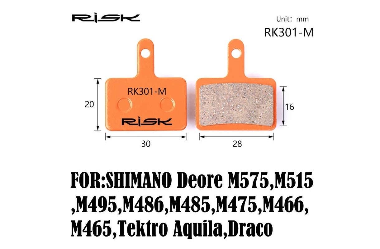 

Колодки тормозные полуметалл disc RISK RK301-S Shimano M515/M446/Tektro Draco и др.