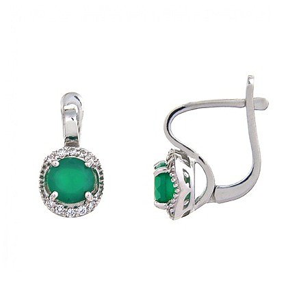 

Серьги из серебра с агатами и куб. циркониями 145453