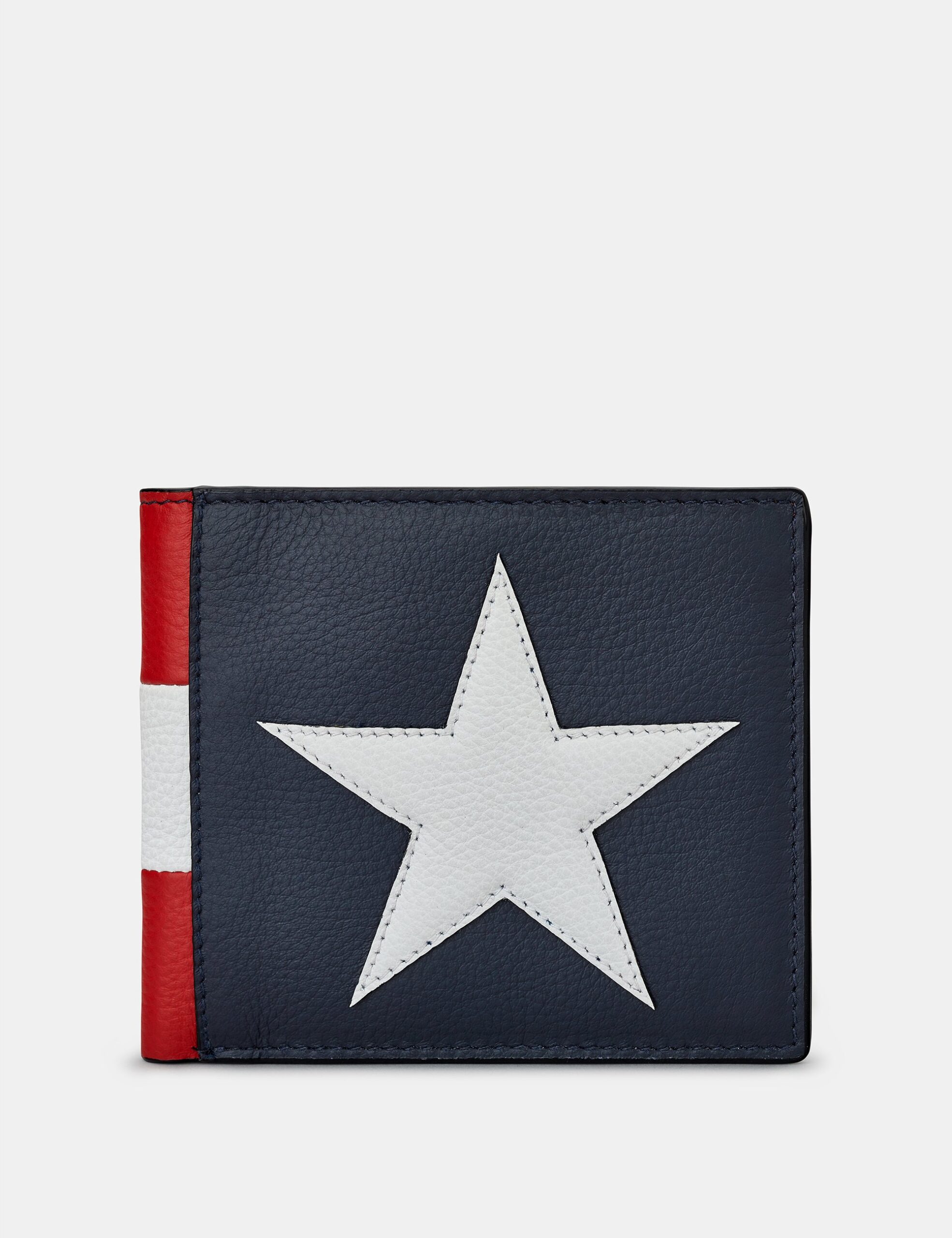 

Коричневий шкіряний гаманець Star & Stripes