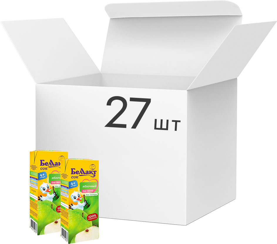 

Упаковка сока Беллакт Яблоко 27 шт x 0.2 л (4814716000773)