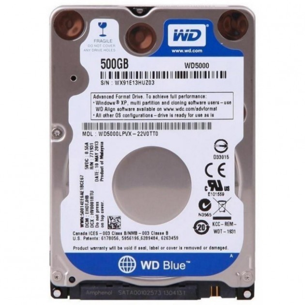 

Жесткий диск 2.5" 500Gb WD WD5000LPCX