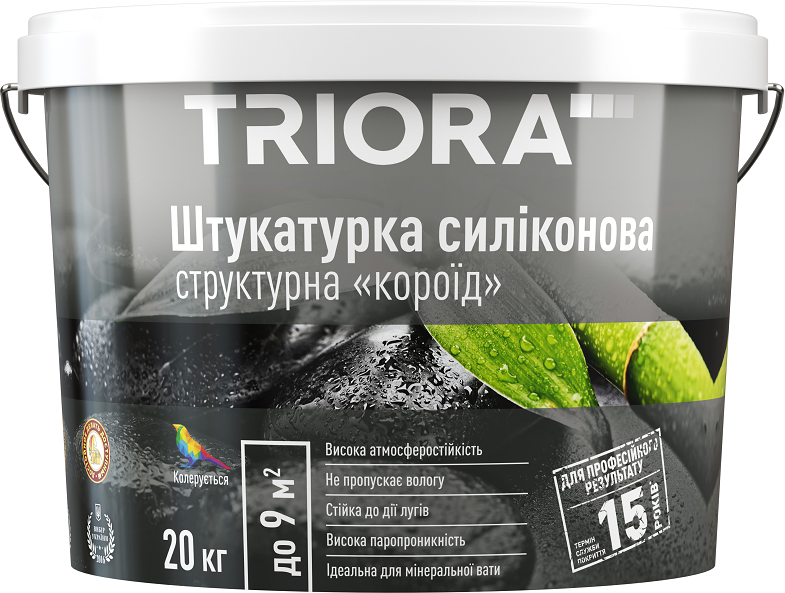 

Штукатурка силиконовая TRIORA "короед" 1-1.5 мм 20 кг (4823048022393)