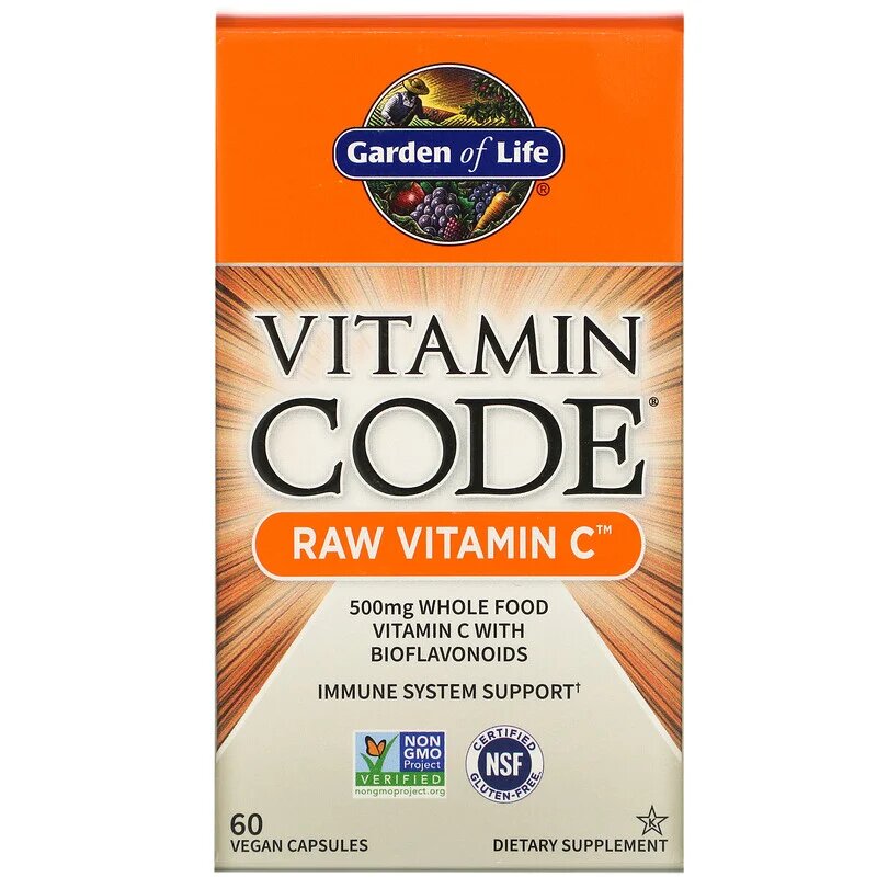 

Витамины Garden of Life Vitamin Code RAW Vitamin C 60 капсул (4384303412)