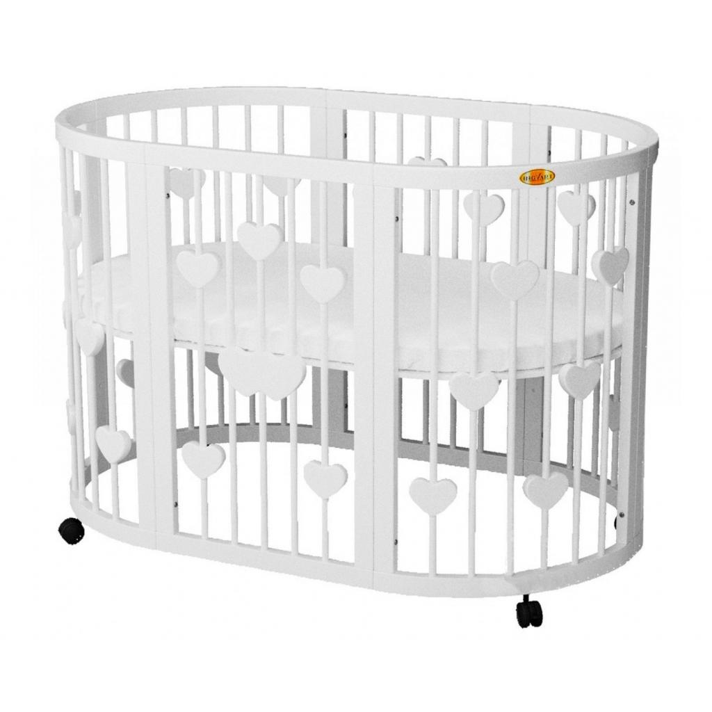 

Кроватка Ingvart SMART BED OVAL с сердечками белый (2349003)