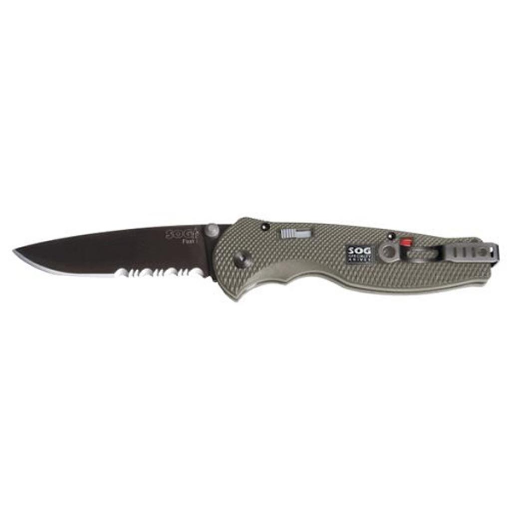 

Нож SOG Flash I Black Blade серрейтор Olive (STGFSA-97)