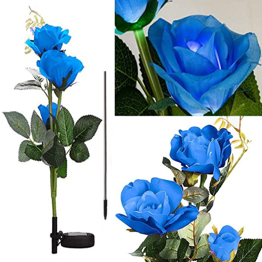 

Светодиодный светильник Роза Rose Blue на солнечной батарее