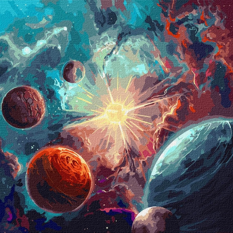 

Картина по номерам Вокруг солнца с красками металик, 50x50 Идейка (КН9540) (0079-2456)