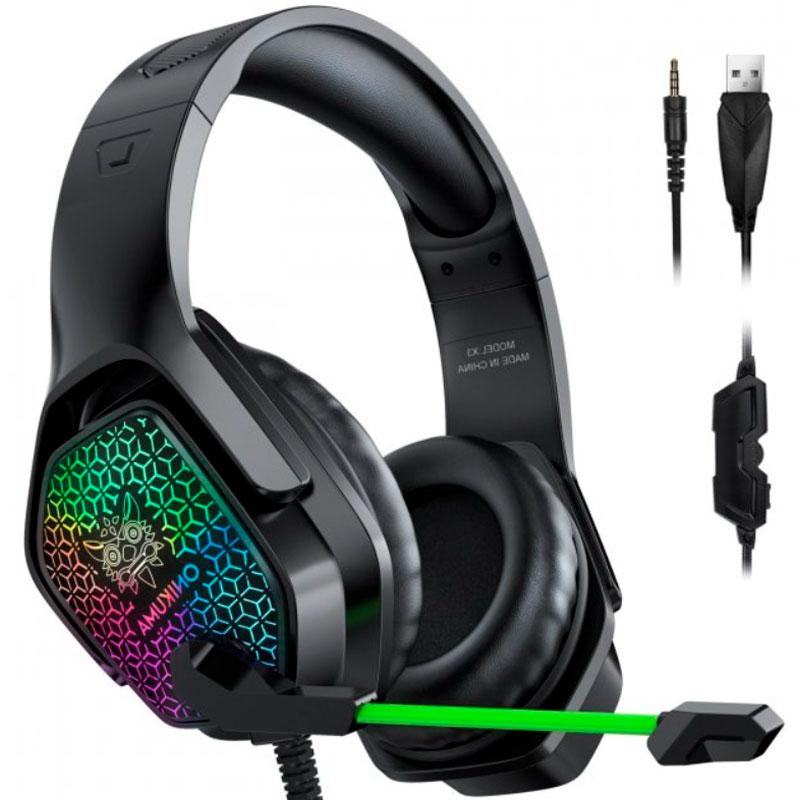 

Игровые наушники ONIKUMA Gaming with RGB LED X3 с микрофоном и LED RGB подсветкой проводные Black (OX3)