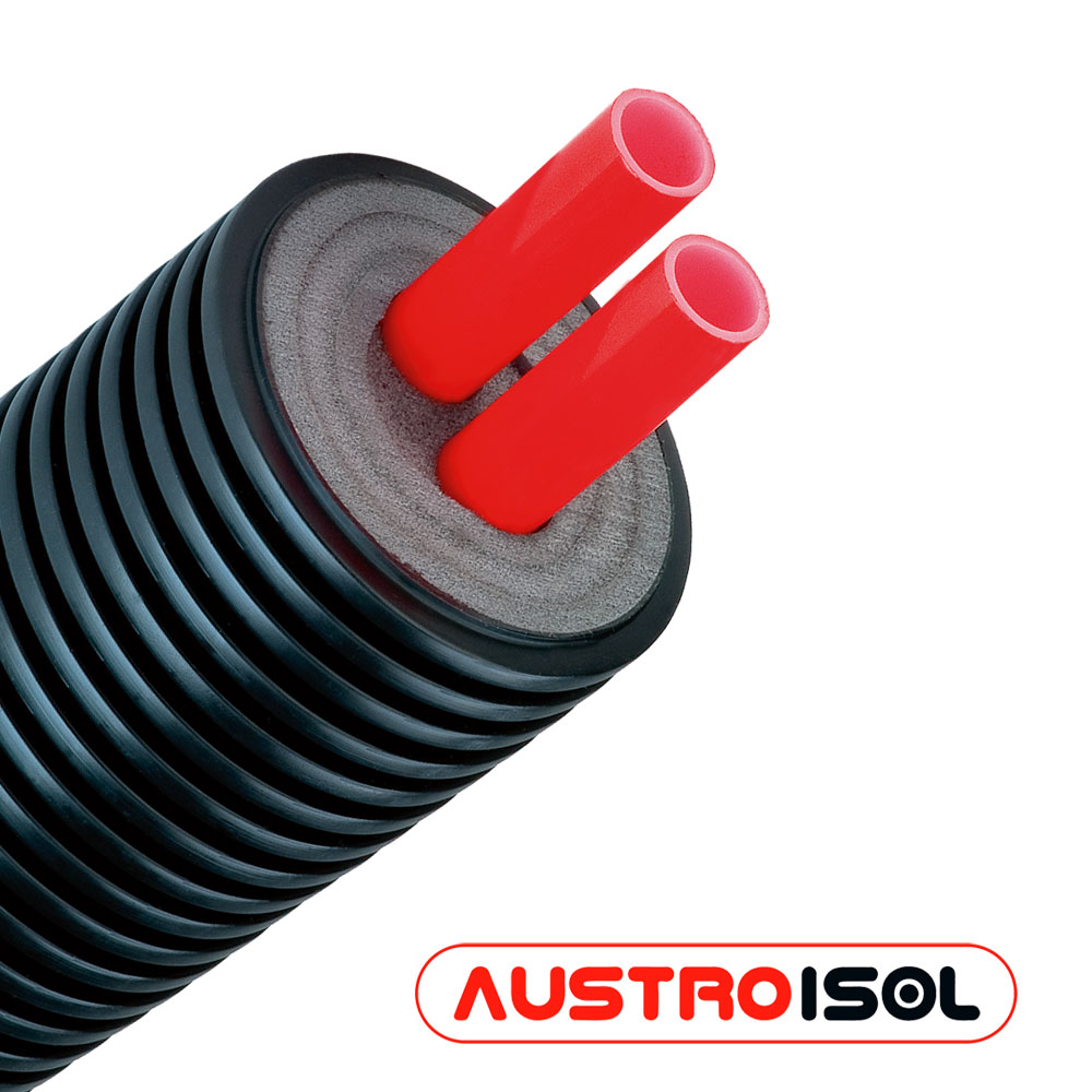

Гибкая предизолированная труба AustroISOL double (1000х2-20x1,9х90 мм)