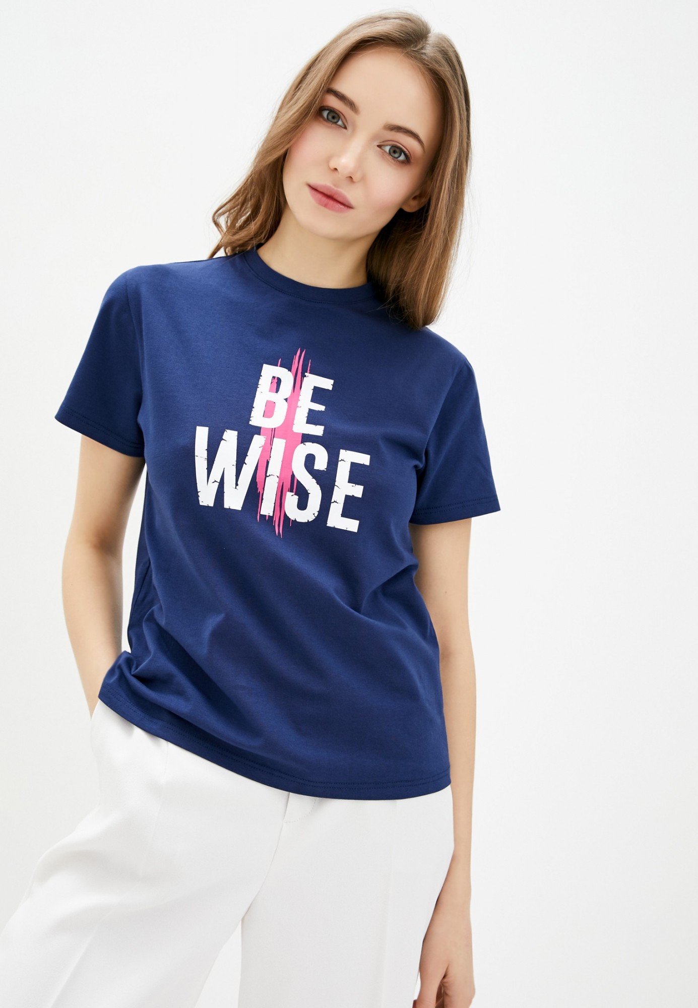 

Футболка Daria Karpiuk Be wise M Темно-синяя (TSF006BB01CTEL-M)