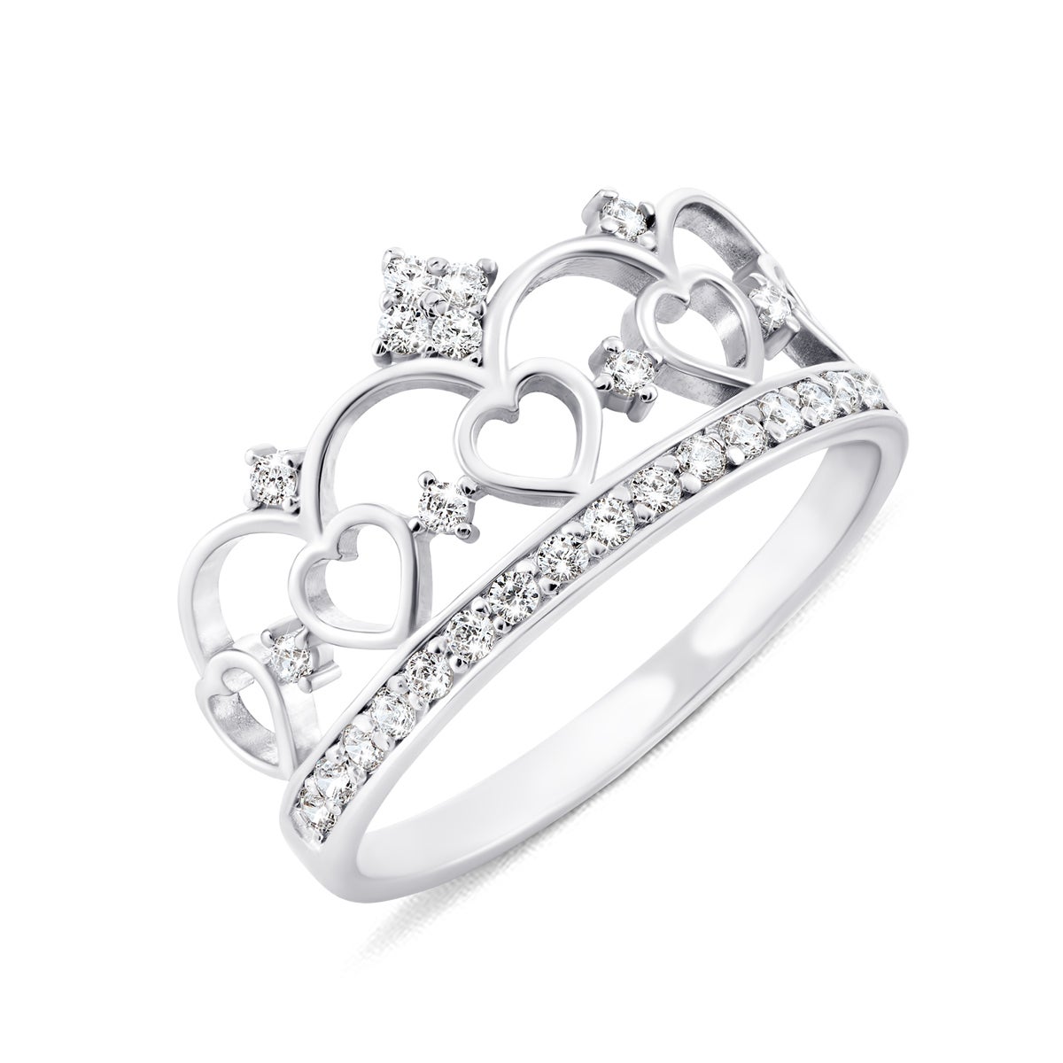 

Серебряное кольцо Корона с фианитами 19.5 размер 10267