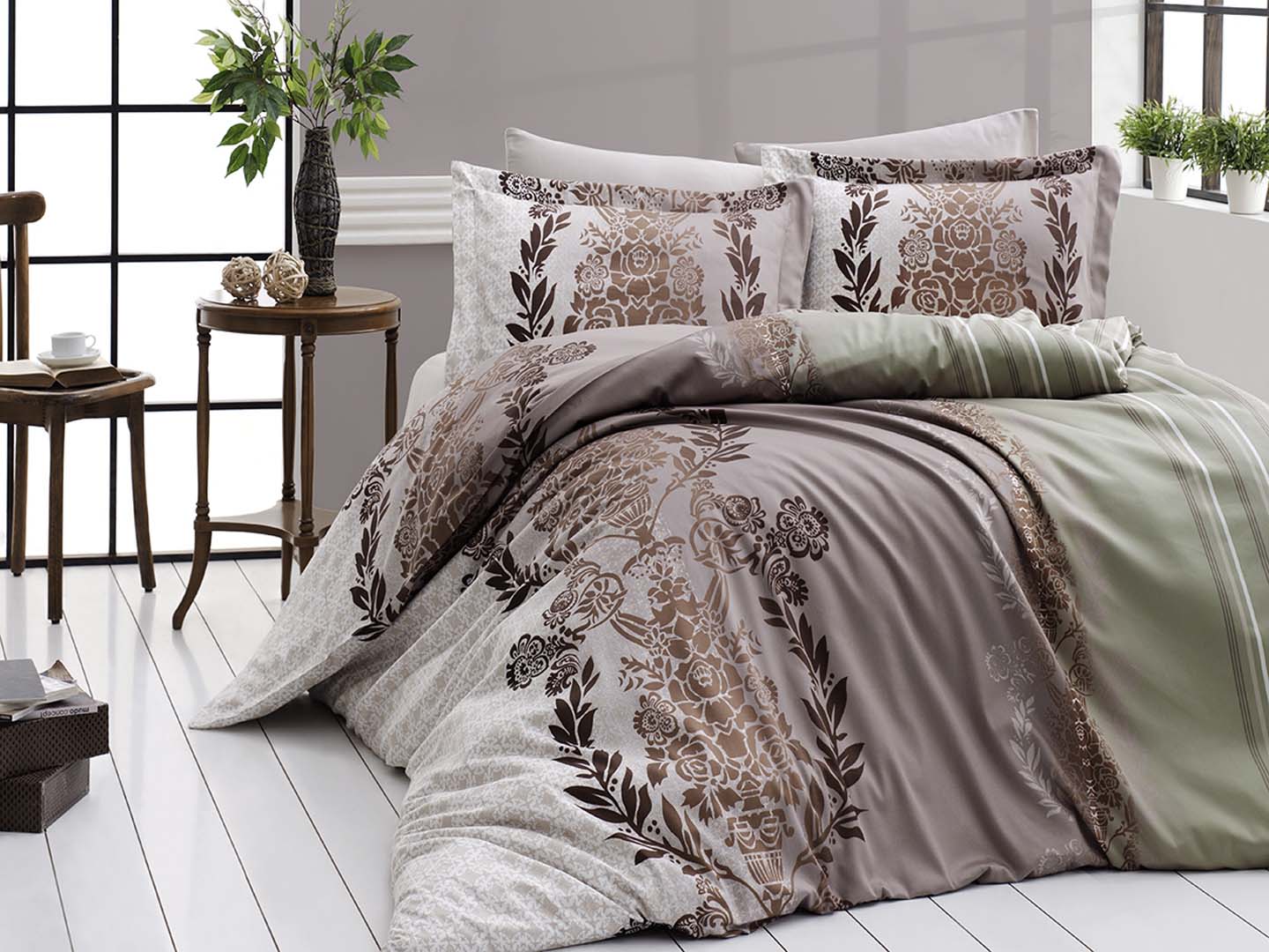 

Постельное белье Cotton Satin 200 х 220 см Farah Yesil First Choice k-1940-38-200