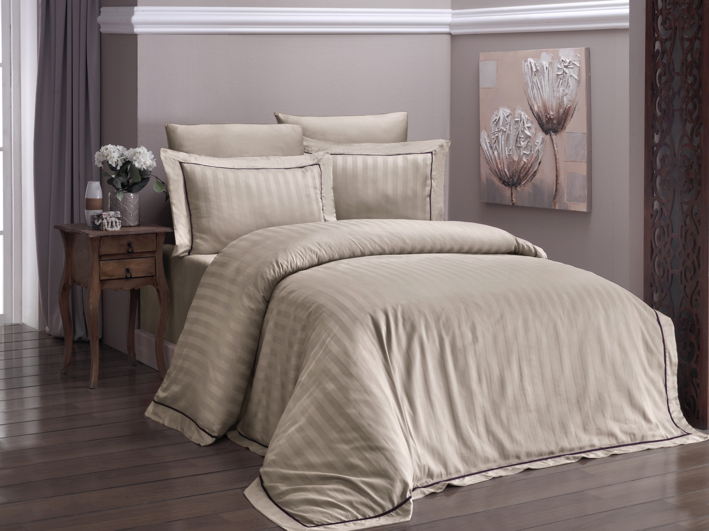 

Постельное белье Deluxe Satin 200 х 220 см Novel Line S.Kahve First Choice k-1938-31