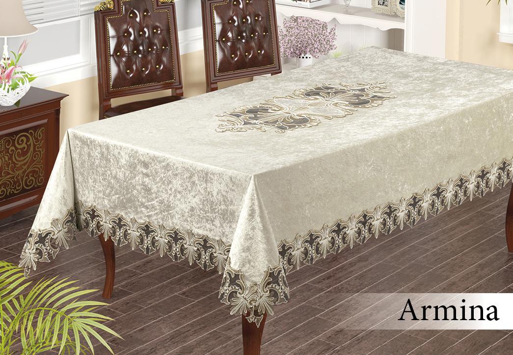 

Велюрова скатертина з мереживом Maison 160×220 cм Armina Maison k-33019