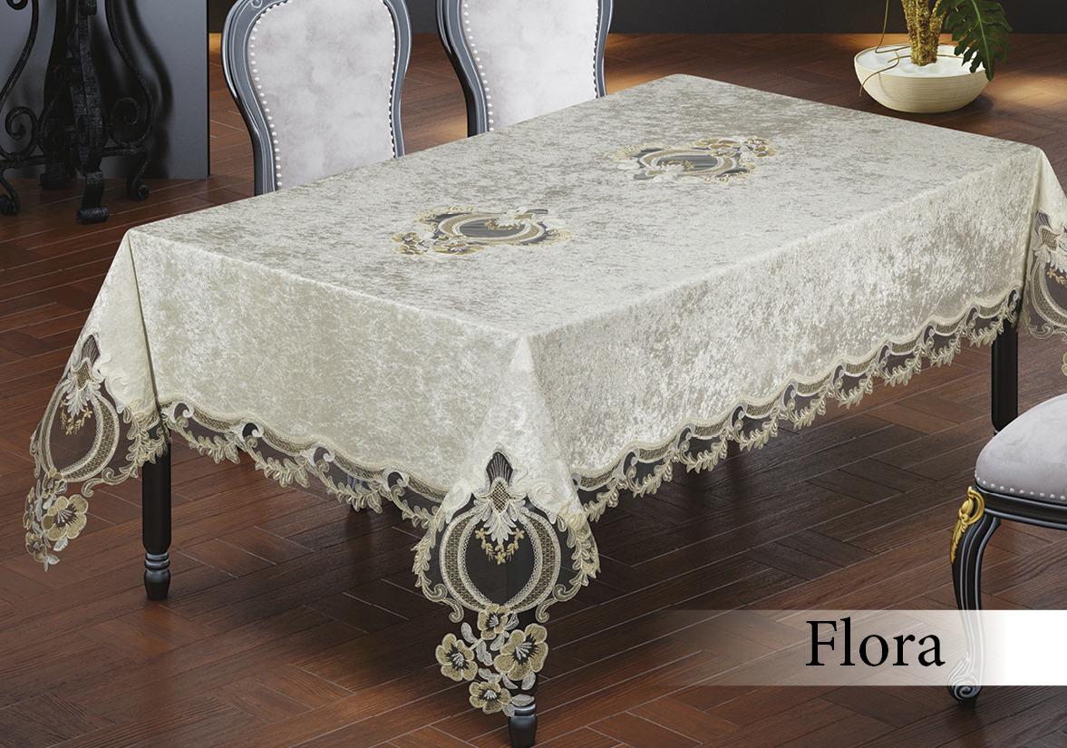 

Велюрова скатертина з мереживом Maison 160×220 см Flora Maison k-33009