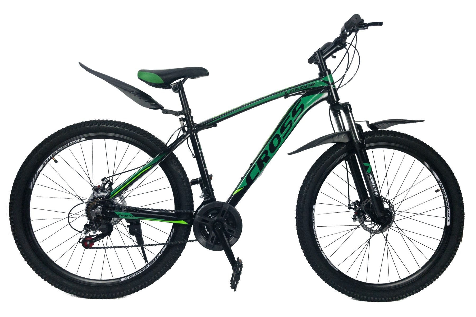 

Велосипед 27.5" Leader Рама-19.5" черный-зелёный
