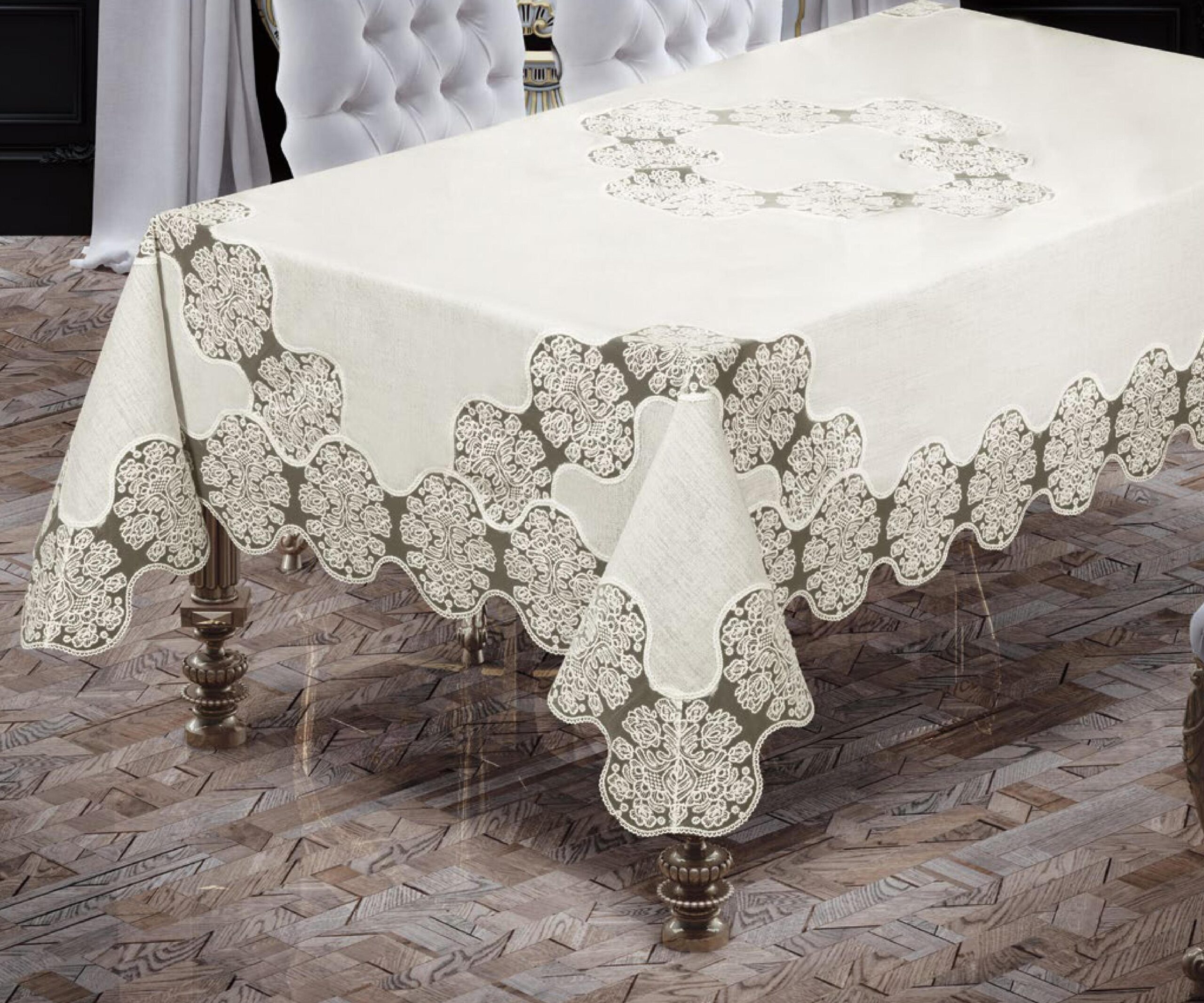 

Скатертина Ayova 160×220 Defne кремова Ayova k-19613-220