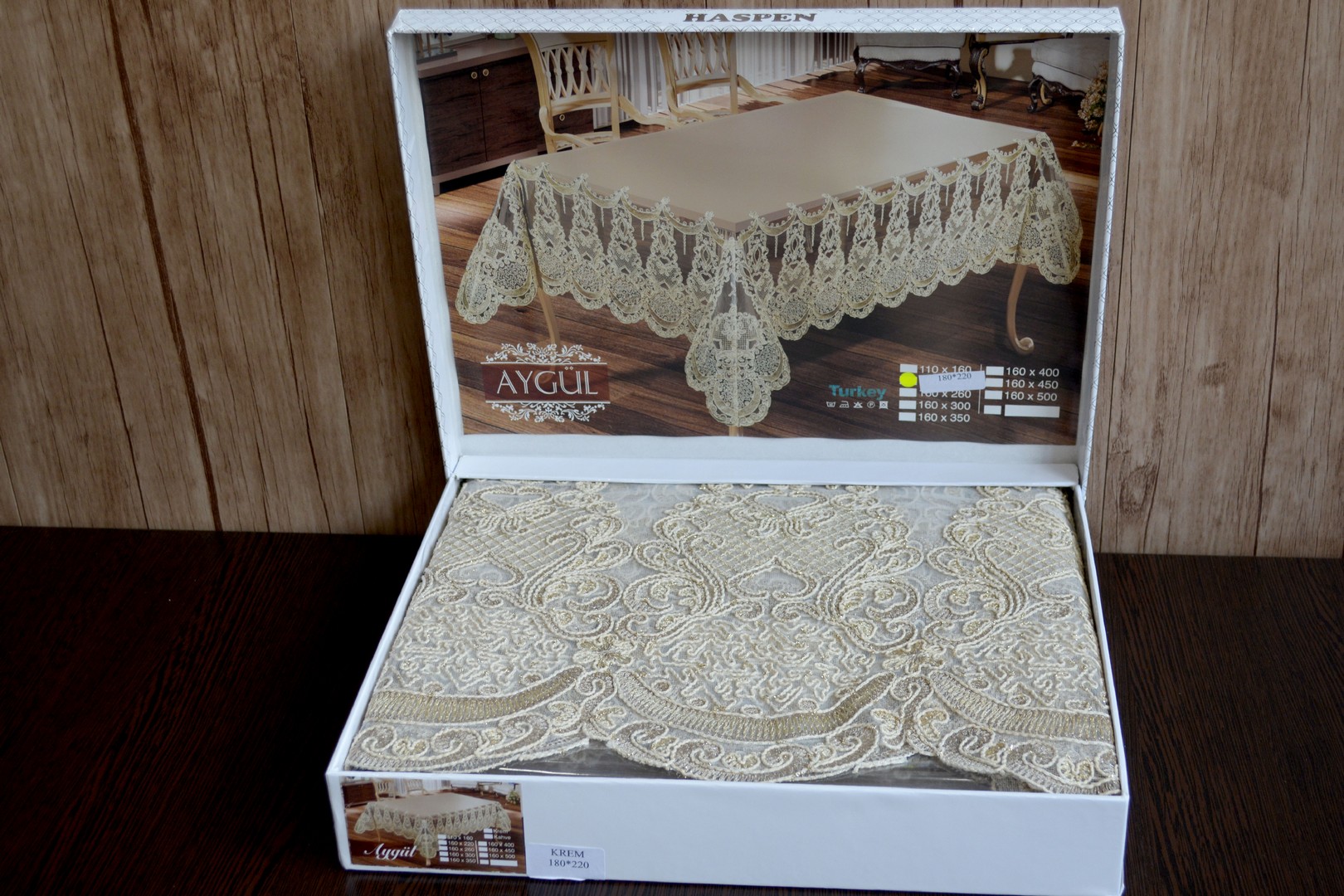 

Силіконова скатертина з мереживом Haspen 160×220 cм Aygul HASPEN k-33022.1