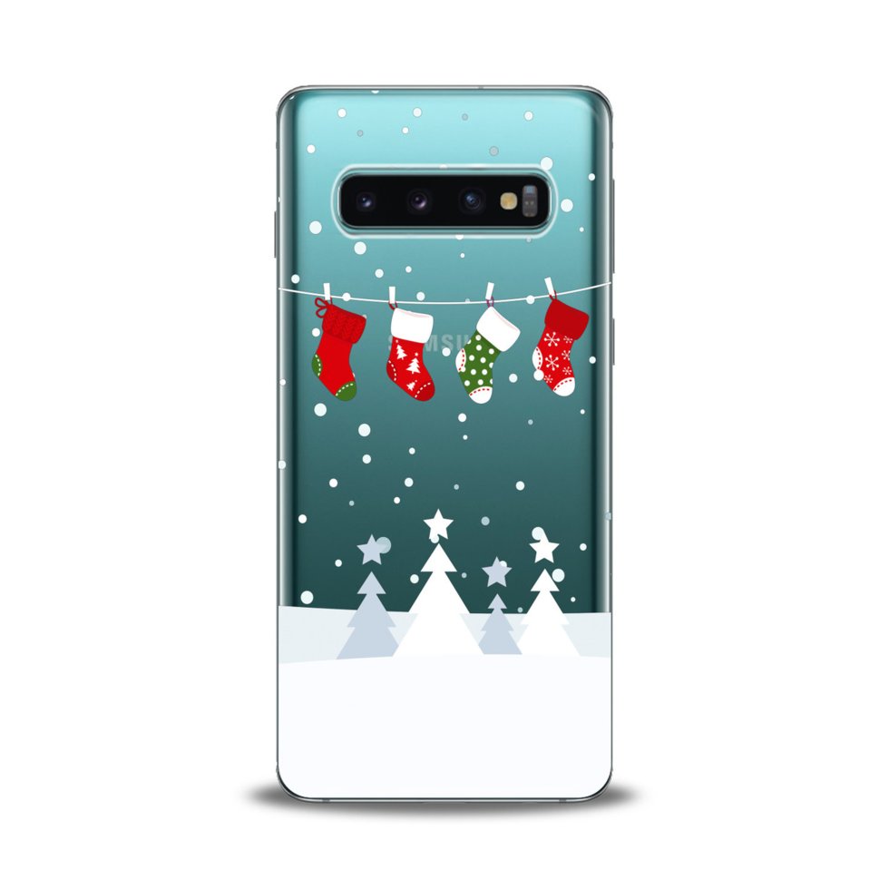Чехол силиконовый для Samsung (Merry Christmas) Galaxy S10+ Plus ...