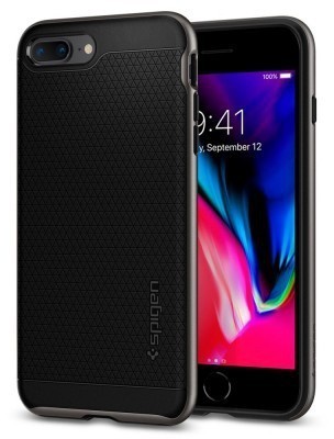 

Противоударный защитный чехол бампер Spigen Neo Hybrid 2 для iPhone 7 Plus / 8 Plus свинцово-серый