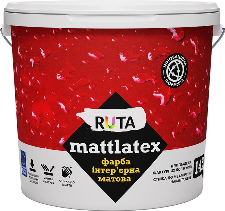 

Краска интерьерная матовая Ruta Мattlatex 7 кг Белая (4823048029729)