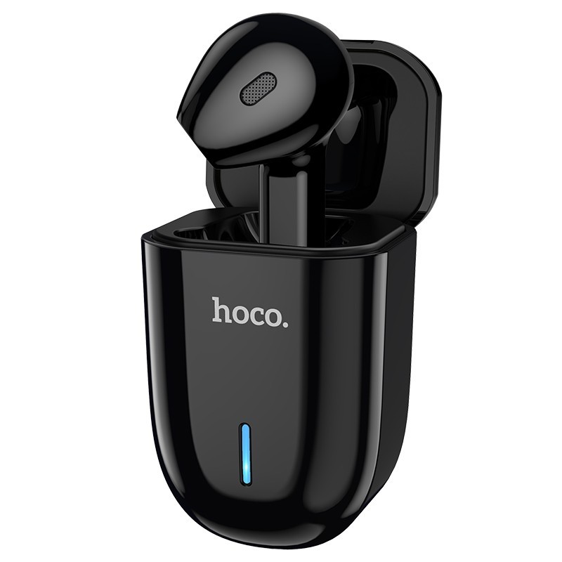 

Bluetooth гарнитура HOCO wireless headset (with charging case) |3h, BT5.0, Touch| black