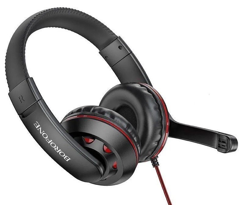 

Наушники Borofone Gaming Headphones с микрофоном для ПК black-red