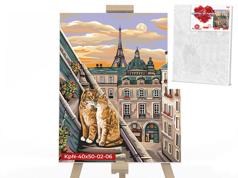 

Креативная творчество "PAINTING BY NUMBERS" 40х50см "Коты на крыше" KpNe-40х50-02-06 Danko Toys