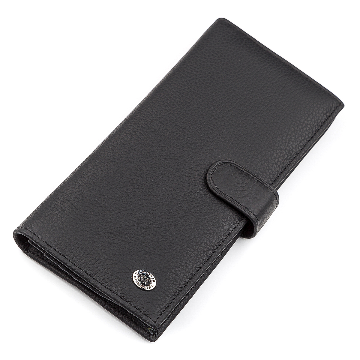 

Мужской кожаный кошелек ST Leather 9х18,5х2,5 см Черный 000154875