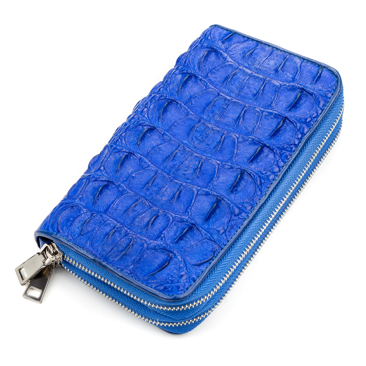 

Женский кожаный кошелек-клатч CROCODILE LEATHER 20х11,5 см Синий 000155668