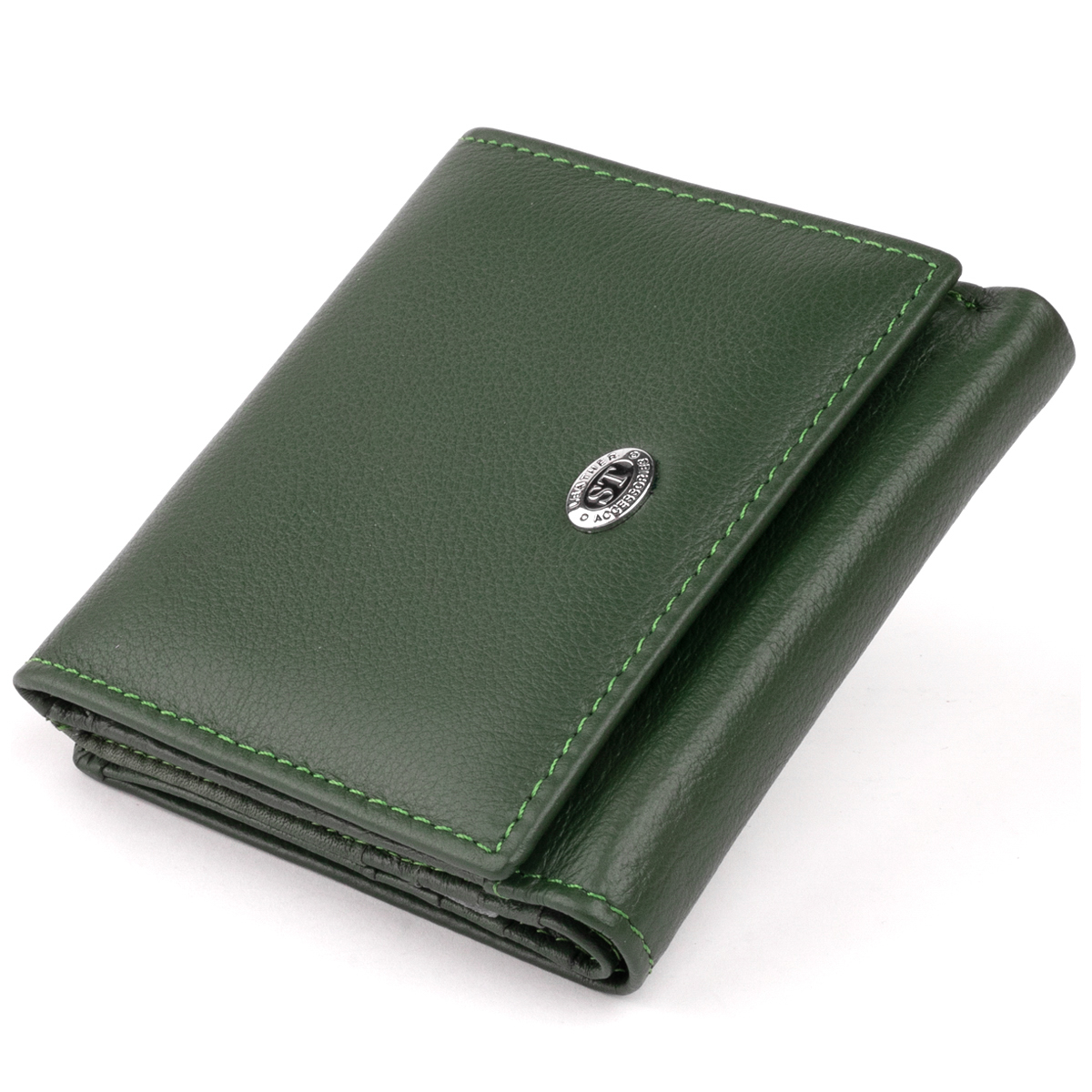 

Женский кожаный кошелек ST Leather 10х9х1,3 см Зеленый 000155541