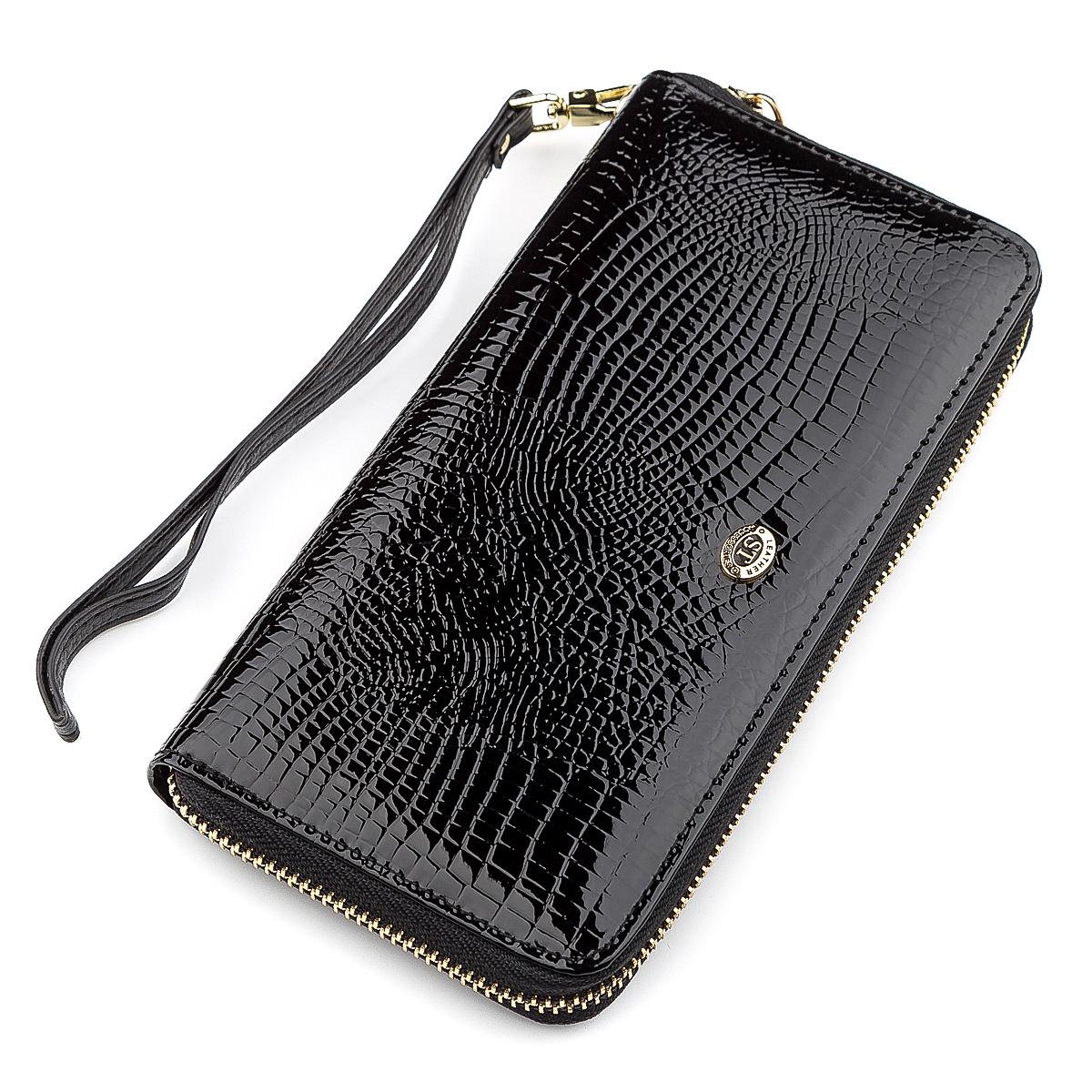 

Женский кожаный кошелек ST Leather 19,5х10х2 см Черный 000155356