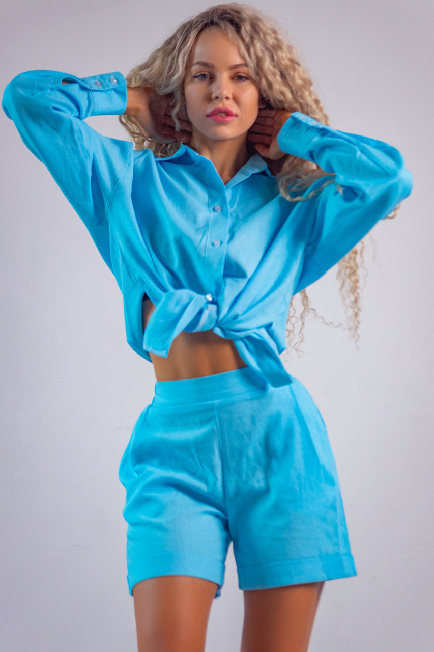 

Женский комплект Asalart Linen Blue XS-S Голубой 556757
