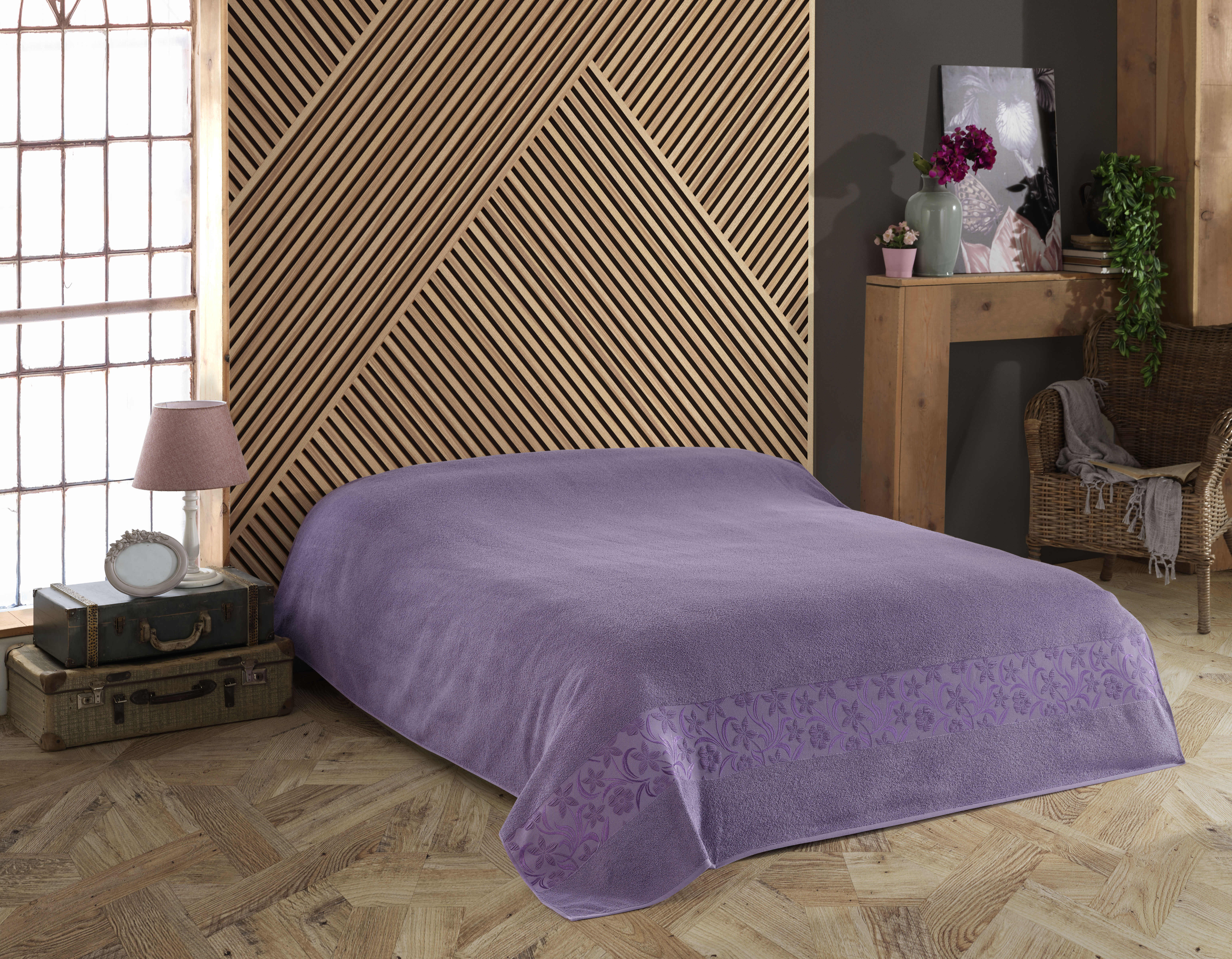 

Махровая простынь Пике Gold Soft Life Daisy 200*220 см фиолетовый (ts-02722)