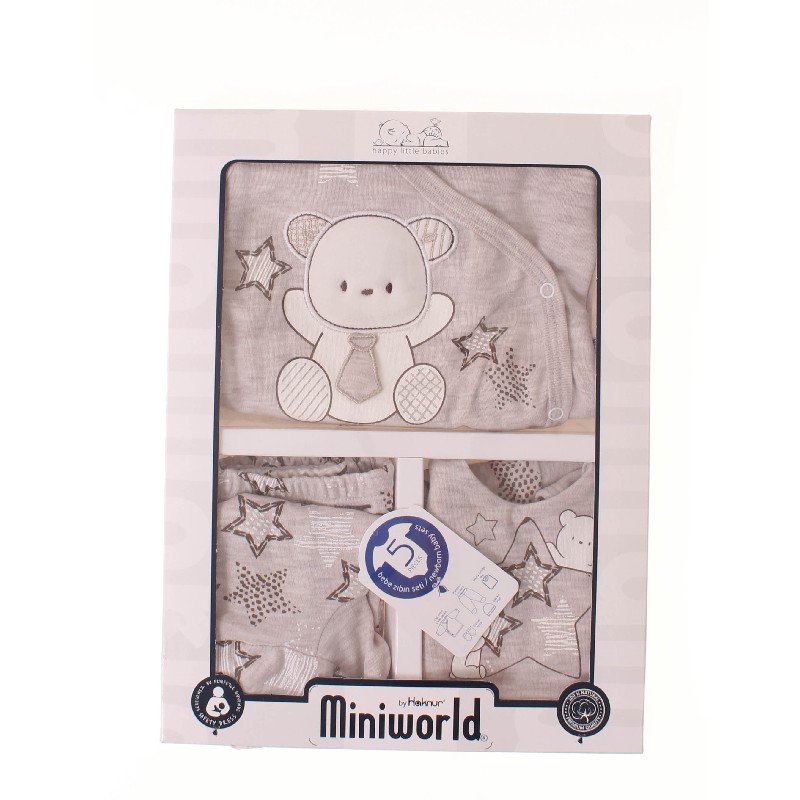 

Подарочныйковий Комплект 5 од. для мальчика MINIWORLD 15111 62 см м-бежевый (559483)