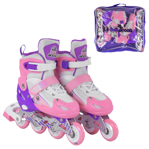 

Ролики детские Best Roller 30044-S для девочки с мягким ботинком и регулировкой размера 30-33 Розовый (123449)