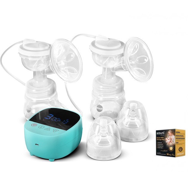

Электрический двойной двухфазный молокоотсос Bebumi BD1 (blue) с силиконовой соской + пакеты для хранения грудного молока Bebumi Pro 30 штук