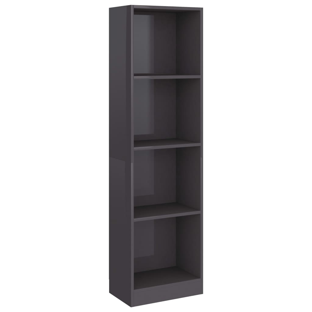 

Книжкова шафа Shumee глянцева 40x24x142 см сіра 800845