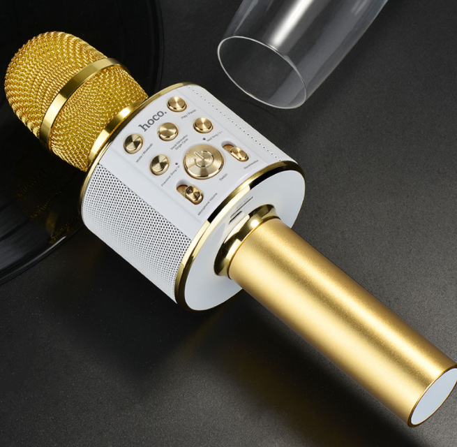 

Микрофон-Колонка Hoco BK3 Cool Цвет Золотой