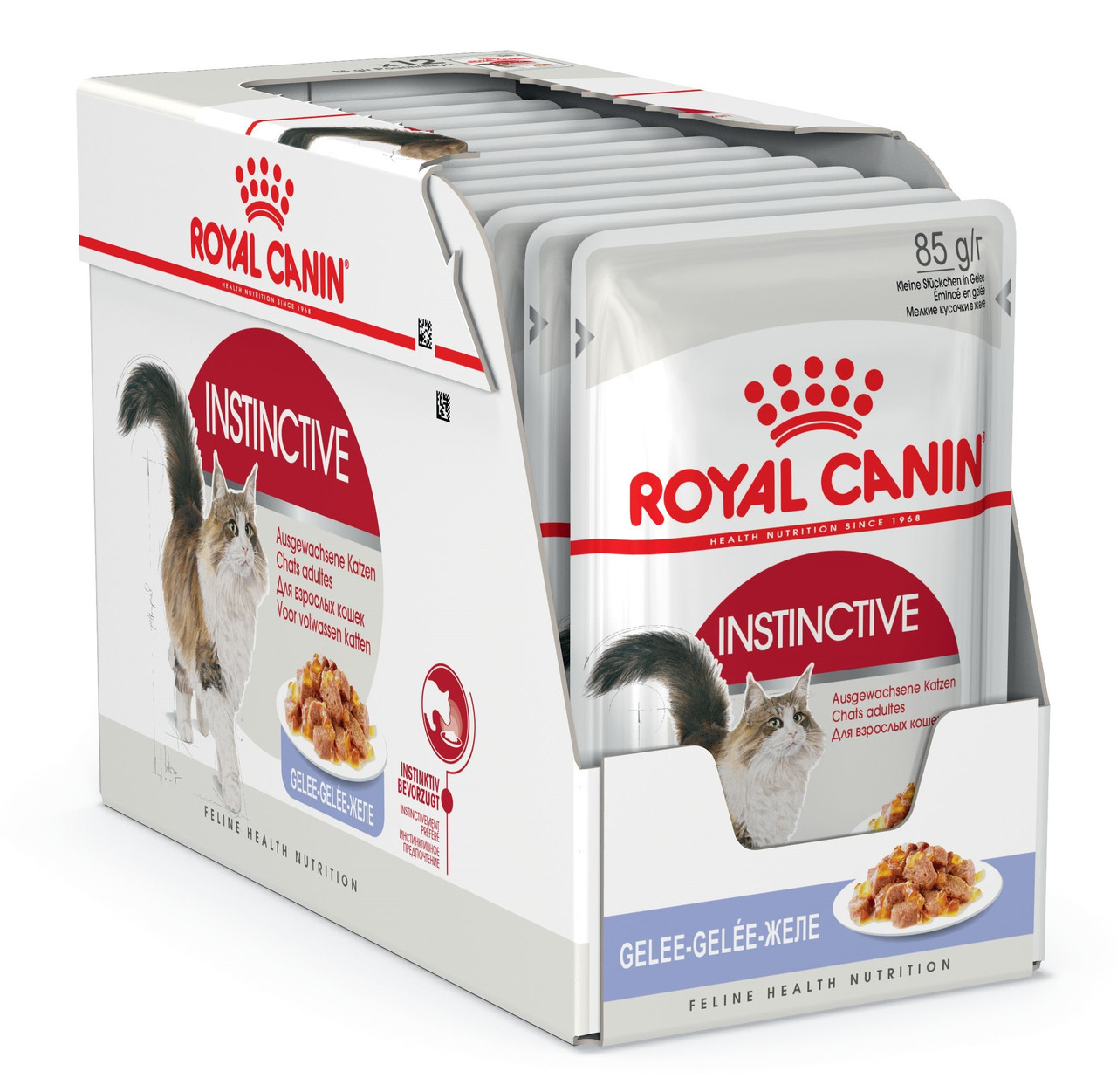 

Влажный корм для кошек Royal Canin Instinctive кусочки в желе блок 85 г*12 шт.