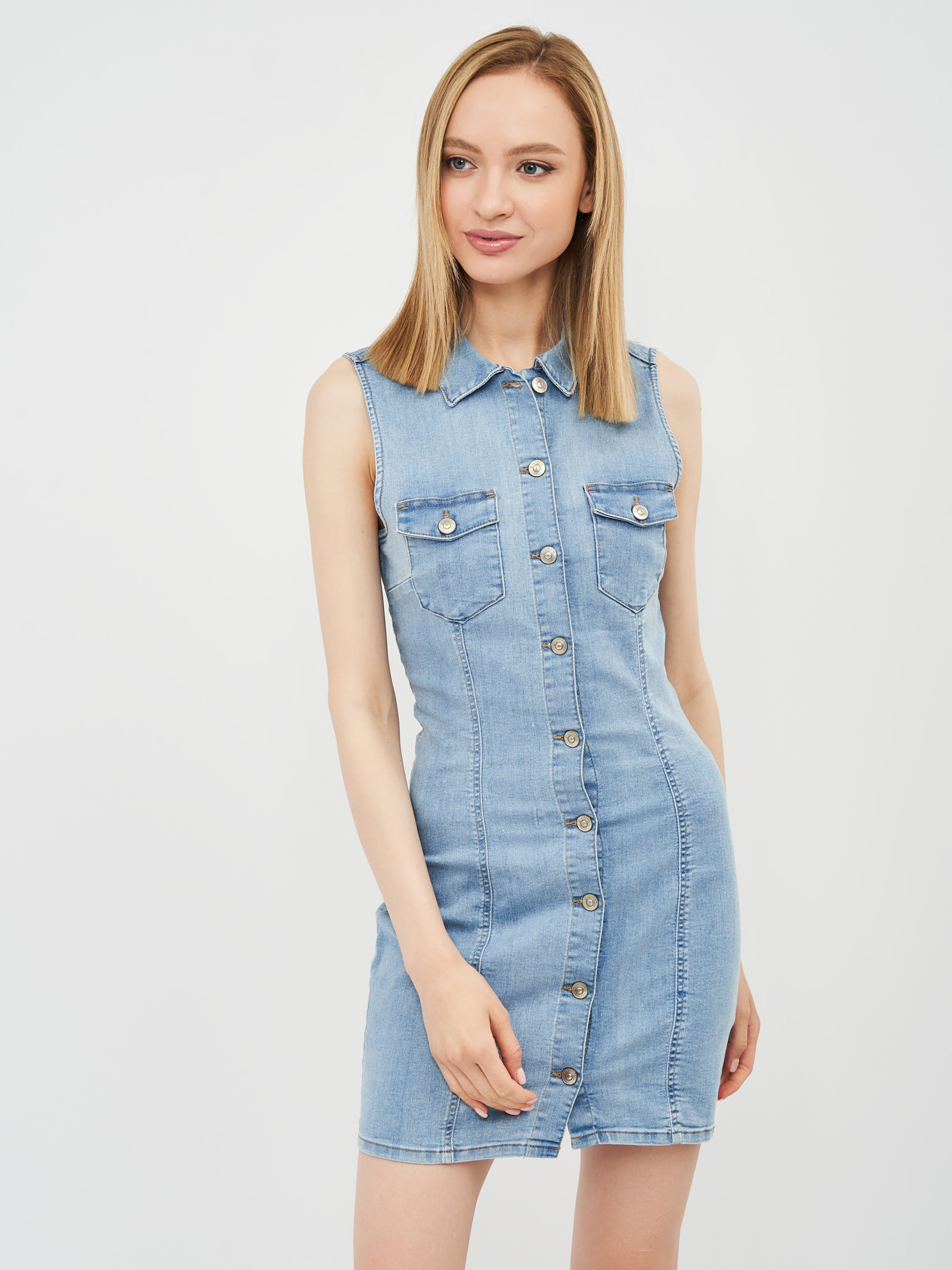 

Платье джинсовое H&M 104-8877151 38 Голубое
