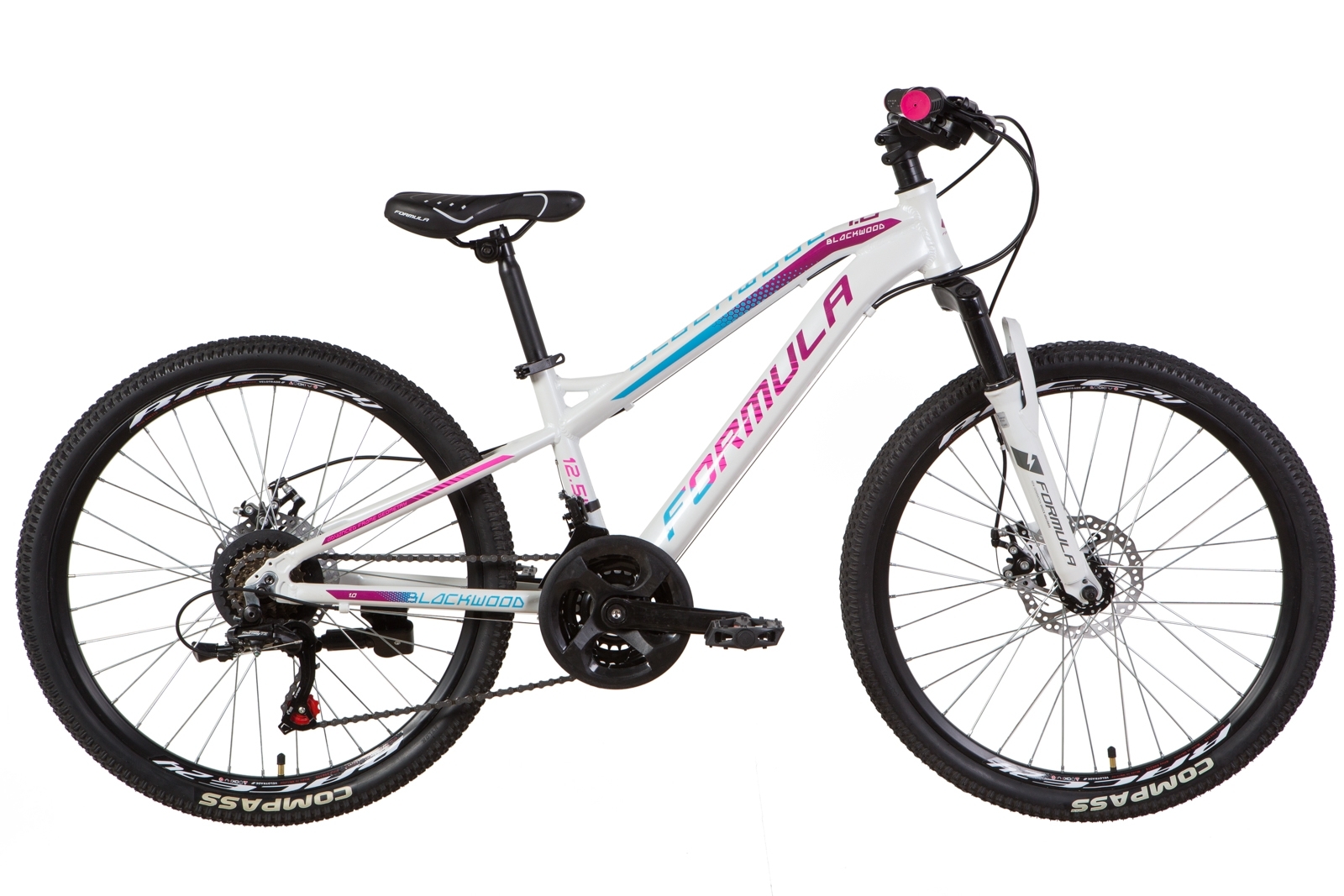 

Велосипед 24" Formula BLACKWOOD 1.0 DD бело-фиолетовый с голубым 2021