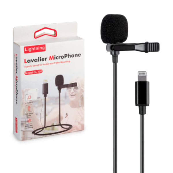 

Микрофон петличка lavalier GL-120 Lightning для Apple iPhone