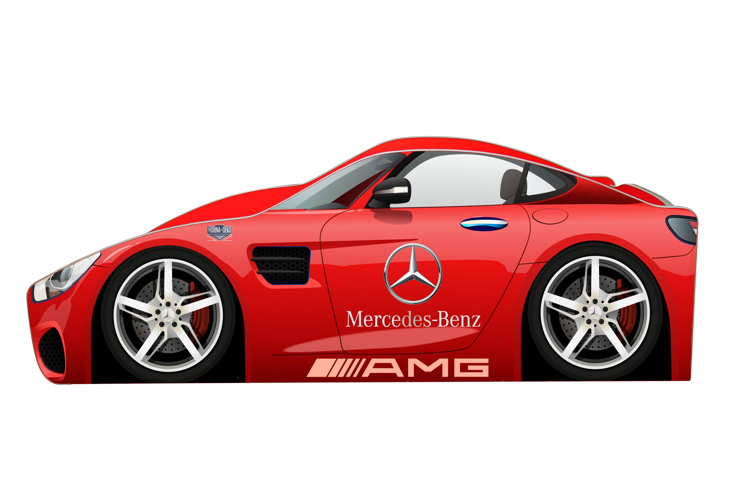 

Кровать машина Viorina Deko серии Бренд Мерседес AMG 140х70 красный