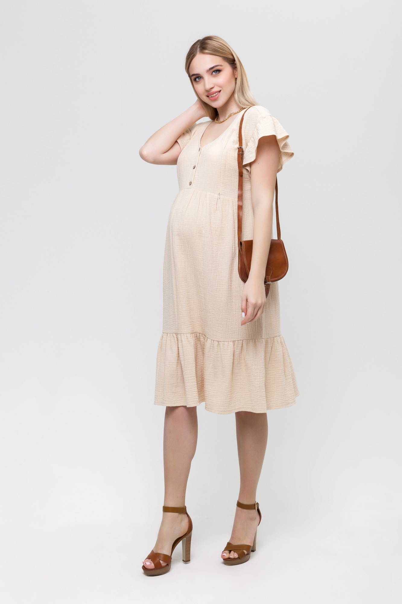 

Платье для беременных и кормящих Юла Мама Felicity M Бежевый DR-21.142